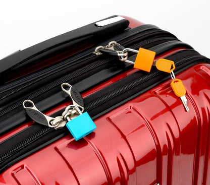 4-Pack Multicolor Mini Keyed Padlocks – Portable Small Metal Luggage Locks with Keys for Suitcase, Backpack & Laptop Bag