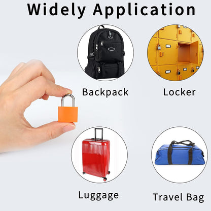 4-Pack Multicolor Mini Keyed Padlocks – Portable Small Metal Luggage Locks with Keys for Suitcase, Backpack & Laptop Bag