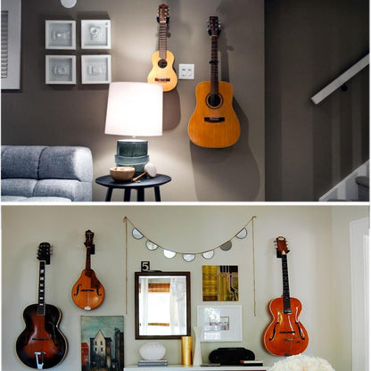 Metal Guitar Wall Mount Hanger – Deep U-Cradle Wall Bracket with Screws for Acoustic, Electric & Bass Guitars, Ukulele